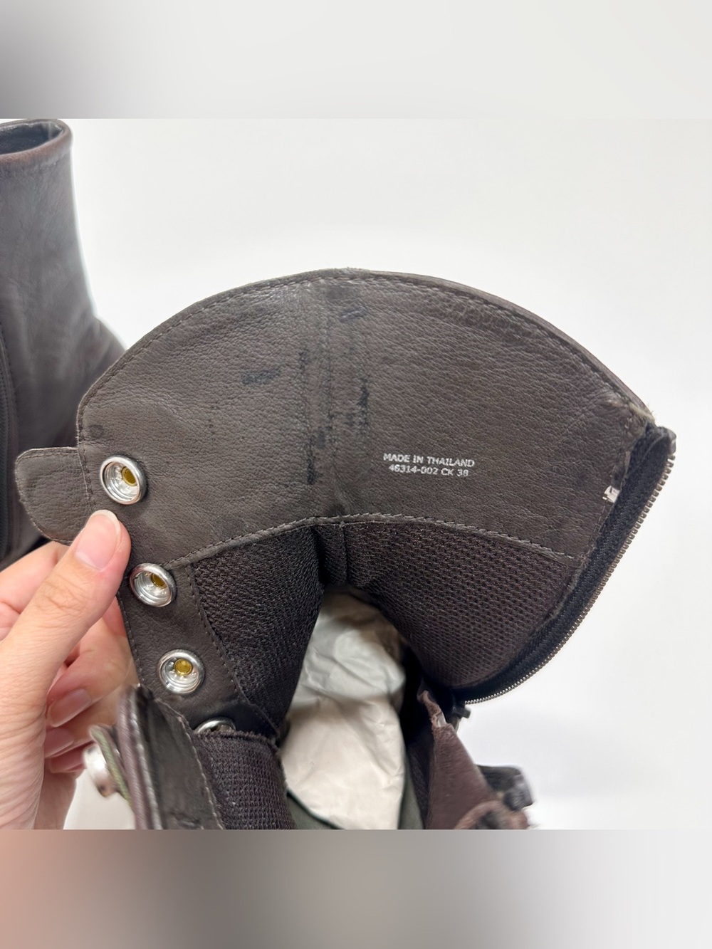 Camper Beetle Leather Side Snap Ankle Boots in Dark Brown and Green - Picture 8 of 8